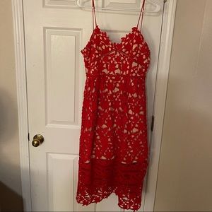Red lace dress medium
